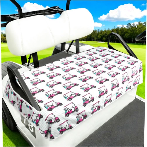 Awufncksn Golf Cart Seat Covers Club Car Golf Cart Accessories for Men Women Golf Carts Seat Towel Blanket 2-Seat Golf Cart Decorations