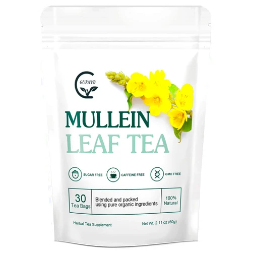 GORNVB Mullein Leaf Tea Bags - Lungs Cleanse and Respiratory Support, Herbal Teas, Caffeine Free, 30 Tea Bags