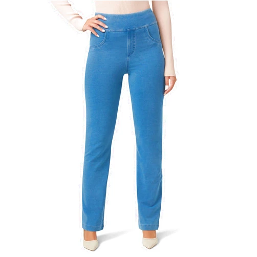 HUE Women's Super Soft Stretch High Rise Straight Leg Denim Leggings