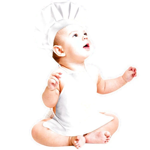 AMOR PRESENT 2PCS Baby Chef Outfits, Baby Photography Prop Baby Photo Outfit Baby Chef Costume Chef Hat Apron