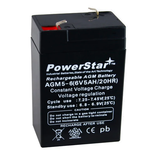 PowerStar 6V 5Ah SLA AGM Rechargeable Battery