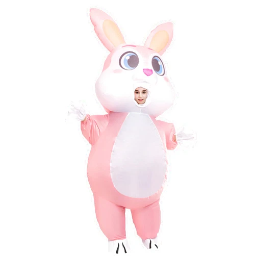 Spooktacular Creations Inflatable Costume Women, Pink Bunny Full Body Blow up Costume, Deluxe Halloween with a pair of Gloves for Adult Halloween Easter Themed Parties