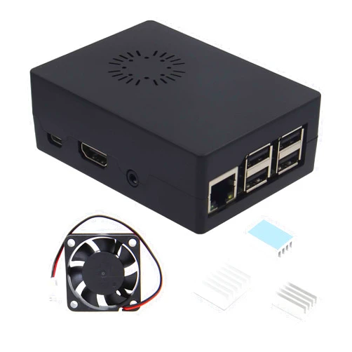 EleUniverse ABS Case with Heatsink & Fan for Libre Computer Board AMl-S905X-CC/ALL-H3-CC/ROC-RK3328-CC (Black)