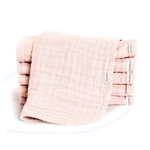 Gerber Baby Unisex Muslin Burp Cloths 6-Pack, Pink, Large Size 20