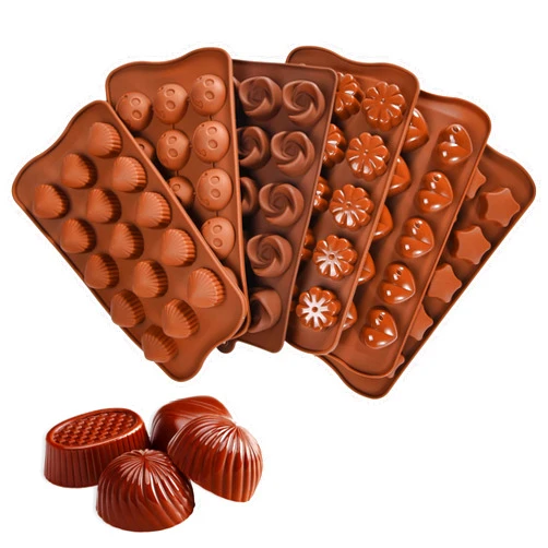 Kitchtic Silicone Non-stick Molds for Chocolate, Candy, Cookie and Mini Cake - Easy To Use And Clean Candy Molds - 6pcs set with unique designs - Mold for Baking Dessert and Oreo Cookies