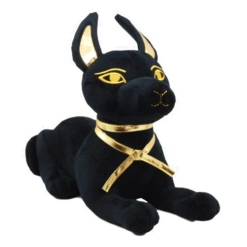 Ebros Gift Larger Black Gold Egyptian Mythology Classical God of Afterlife Sitting Anubis Dog Figurine Soft Collectible 11.5