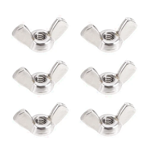 uxcell #8-32 Wing Nuts 304 Stainless Steel Shutters Butterfly Nut Hand Twist Tighten Fasteners Parts 6pcs