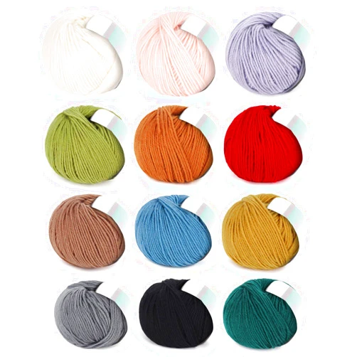 Coopay Yarn for Crocheting, 12 Premium Wool Yarns - 98% Wool 2% Cotton, 1.76oz, 164yds - Crochet Yarn for Clothes, Scarves, Blankets, Shawls (Multicolor)