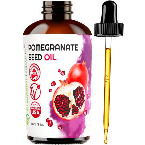 Premium Nature Pomegranate Seed Face Oil. 100% Pure Unrefined Cold Pressed for Essential Oils. Gua Sha Oil. Oil for Hair Skin and Nails 4 oz