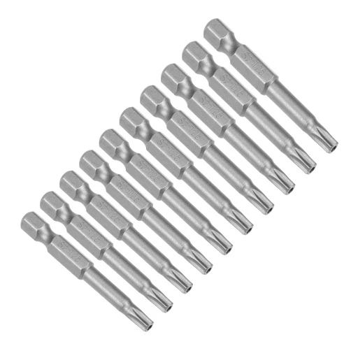 uxcell 10 Pcs T25 Magnetic Torx Screwdriver Bits, 1/4 Inch Hex Shank 2-inch Length S2 Security Tamper Proof Screw Driver Kit Tools