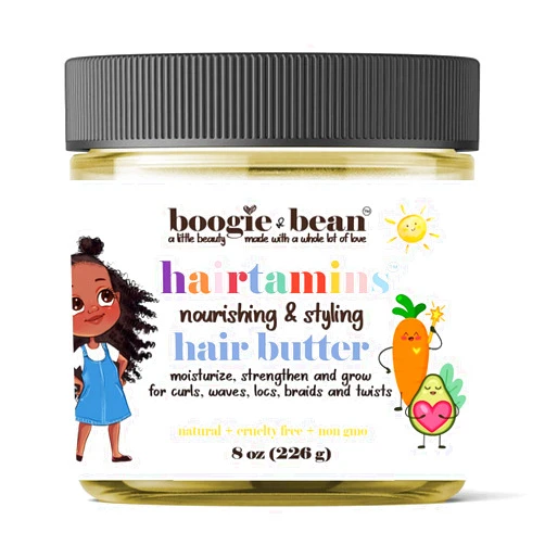 Boogie and Bean Kids Moisturizing Hair Butter for Hair Growth; Natural Hair Products for Black Kids; Infants Curly Hair, Twists and Braids Oil