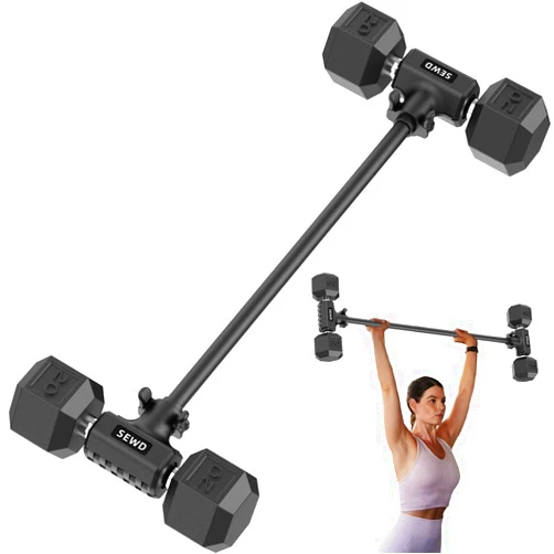 SEWD Dumbbell Converter by SEWD – Turn Dumbbells into Barbell Set – Adjustable Weights & Up to 220LB Capacity Barbell for Home Gym Full Body Workouts.