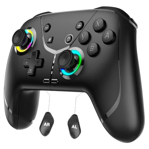 Ligame Switch Controller, Wireless Pro Controller for Nintendo Switch 2/Switch/Lite/OLED, Bluetooth controllers Compatible with iPhone/Mac/iPad/iOS/Android/Phone/PC/Steam and TV with Programming/ 4 Vibration / 3 Turbo Modes/6-Axis/Motion/RGB