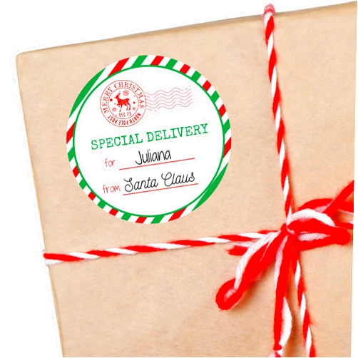 9 by Neetz Personalized Christmas Gift Stickers to from | Sheet of 12 2.5