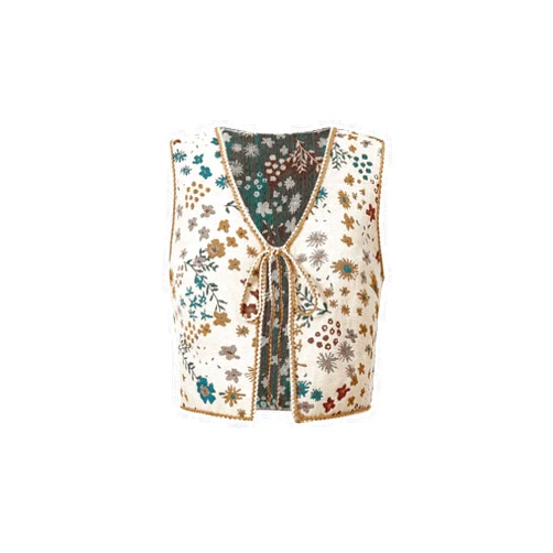 GORGLITTER Women's Tie Front Sweater Vest Tops Fashion Casual Trendy Crochet Sleeveless Cardigan Western Outfits 2024