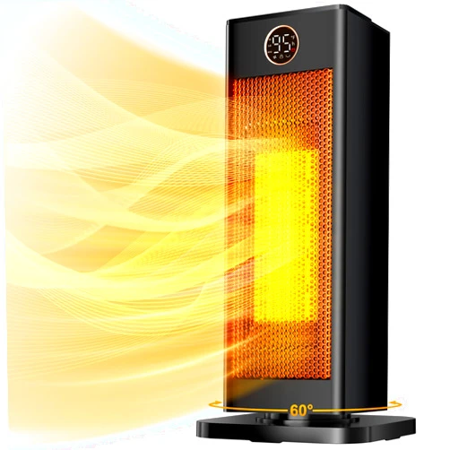 OWAAE Space Heater Indoor, OWAAE 1500W PTC Electric Heater with Adjustable Thermostat and Timer, Quick 2-Second Heat-up for Spacious Rooms, Bedrooms, and Home Offices