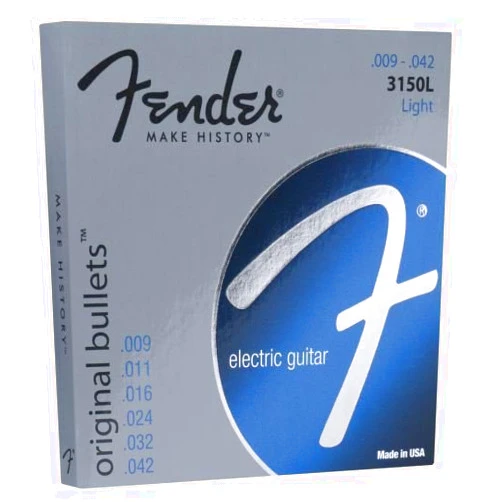 Fender Original Bullet 3150 Electric Guitar Strings, Pure Nickel, Bullet End, 3150L .009-.042