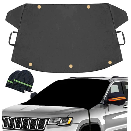 Meideli Car Windshield Cover, car Accessories, for Any Weather, with Side Mirrors Cover Fits Most Cars, Trucks, Vans, SUVs and More (S:74.8 * 42.1)