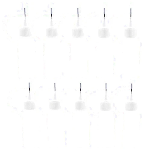 AKOAK 12 Pcs Plastic Squeezable Tip Applicator Bottle,Dropper Bottles with Needle Tip Caps for Glue/Liquid/Oil,Capacity 15ml (White cap)
