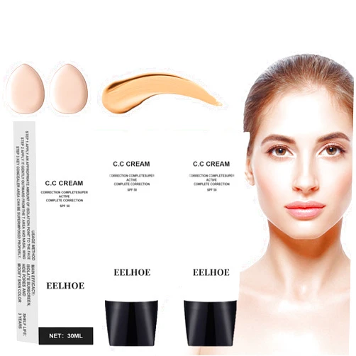 PERVALA Skin Tone Adjusting CC Cream Spf 50, Colour Correcting Self Adjusting for Mature Skin, Moisturizing Skin, Primer, Concealer, Brightening Skin Tone（2Pcs Natural Color）