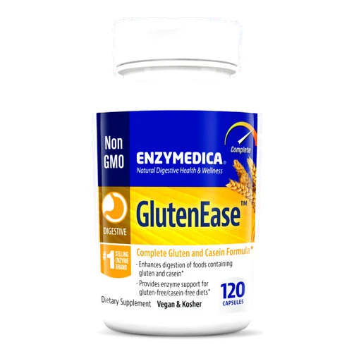 Enzymedica GlutenEase, Digestive Enzymes for Food Intolerance, Support for Hidden Gluten & Cross-Contamination, Offers Fast Acting Gas & Bloating Relief, 120 Count (FFP)