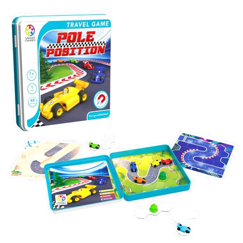 SmartGames - Pole Position, Magnetic Puzzle Game in Tin with 48 Challenges, Ages 7+