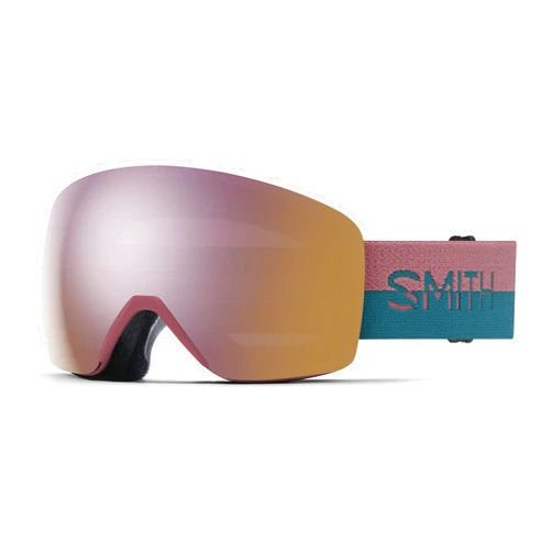SMITH Unisex Adult Skyline Snow Sport Goggle - Chalk Rose Split Frame | ChromaPop Everyday Rose Gold Mirror Lens