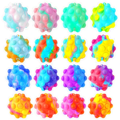 Genuvi Inflatable Pop Fidget Toys Its Ball Toy, 16 PCS 3D Squeeze Toys Stress Balls Bulk Party Favors for Kids Toys It Pop Fidgets Pack Autism Sensory Toys Toddler Toys ADHD Toys Easter Basket Stuffers
