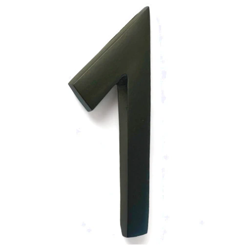 NACH Self Adhesive House Numbers for Outside, Black House Numbers, Metal Address Numbers, Metal Mailbox Numbers, Modern House Numbers for Outside Stick On, 4 inch House Numbers, 1, HH-4STK-BLK-1