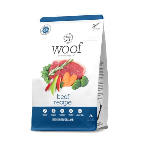 The New Zealand Natural Pet Food Co. WOOF Air Dried Dog Bites - Beef Recipe, Air Dried Dog Food, High Protein Beef Dog Food, Healthy Dog Food, 26.5 oz