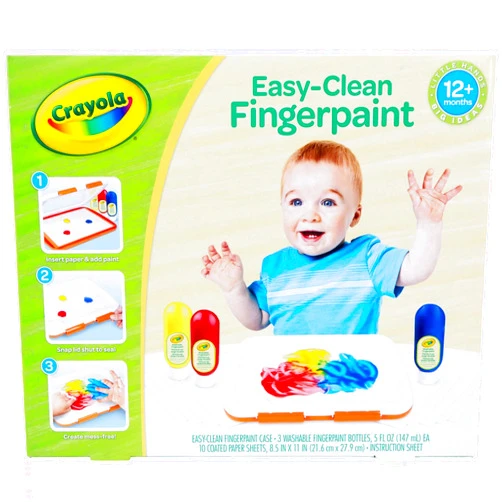 Crayola Mess Free Finger Painting Station – Washable Finger Paint for Toddlers, Christmas Gifts for Grandkids, Arts & Crafts Set, Sensory Activity, Travel Toy, Ages 1+