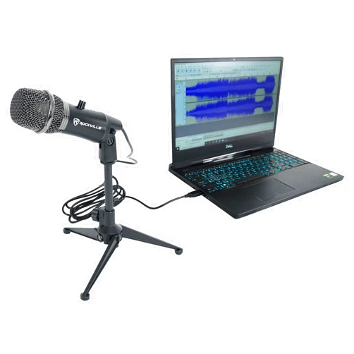 Rockville A-Stream USB Microphone Condenser, Gain Control, Mute Button, for Streaming and Podcasting