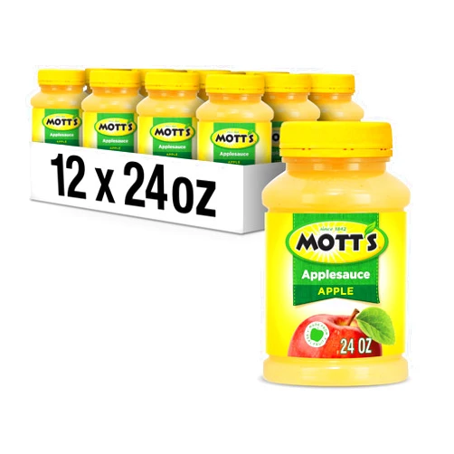Mott's Applesauce, 24 Oz Jar (Pack Of 12), No Artificial Flavors, Good Source Of Vitamin C, Nutritious Option For The Whole Family
