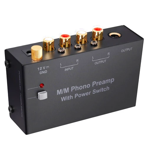 EKLEVOR Phono Preamp, Turntable Preamplifier with RCA Input & 6.35MM Headphone and RCA Output, Low Noise Operation, DC12V Power Adapter for MM Turntable Mini Stereo Audio Hi-Fi Phonograph