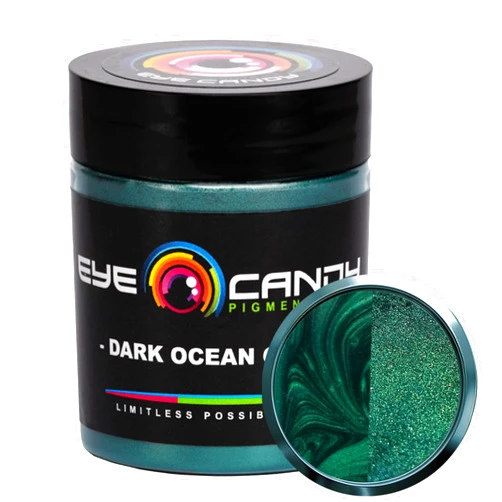 Eye Candy Premium Green Mica Powder Pigment (25g) | Multipurpose DIY Arts and Crafts Additive | Acrylic Pouring, Woodwork, Epoxy, Resin, Bath Bombs, Paint, Soap, Fishing Lures (Dark Ocean Green)