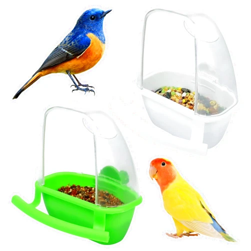 Nobgum 2Pcs Birds Water Dispenser, Bird Water Feeder for Cage, Parrot Feeder Hanging Bird Food Bowl, Bird Seed Food Container Cage Accessories for Parakeet Budgies Lovebirds