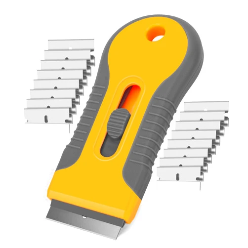 KeFanta Razor Blade Scraper Tool with 15pcs Extra Blades, Multi-Surface Glass Stove Top Scraper for Paint, Window, Old Label, Decal Sticker, Ceramic Cooktops, Ovens