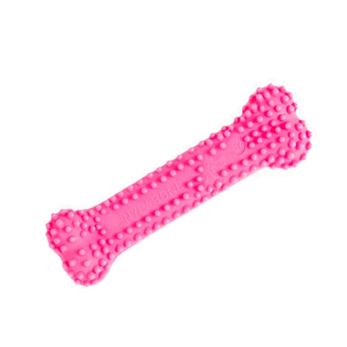 Nylabone Puppy Teething and Soothing Chew Toy - Puppy Chew Toys for Teething - Puppy Supplies - Chicken Flavor, Pink, X-Small/Petite (1 Count)
