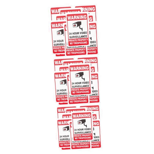 Gatuida 150 Sheets Warning Stickers Safety Label 24 Hours Watching Stickers Safety Sticker Caution Decal No Entrance Sign Stickers Safety Warning Sign Sticker Reminding Sign Adhesive Decal