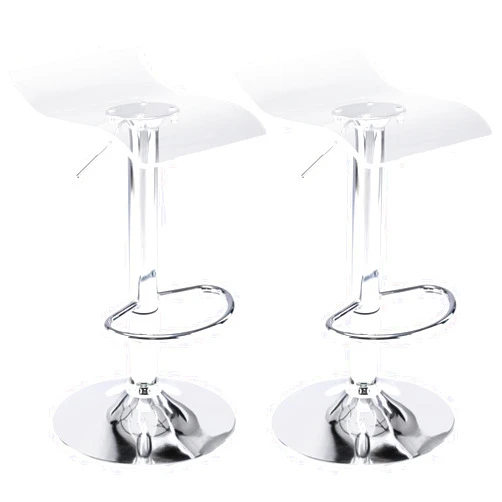 Brage Living Acrylic Bar Stools Set of 2, Backless Transparent Swivel Adjustable Airlift Barstools, Counter Height Bar Chairs for Kitchen Dining Room Pub Cafe (Clear)