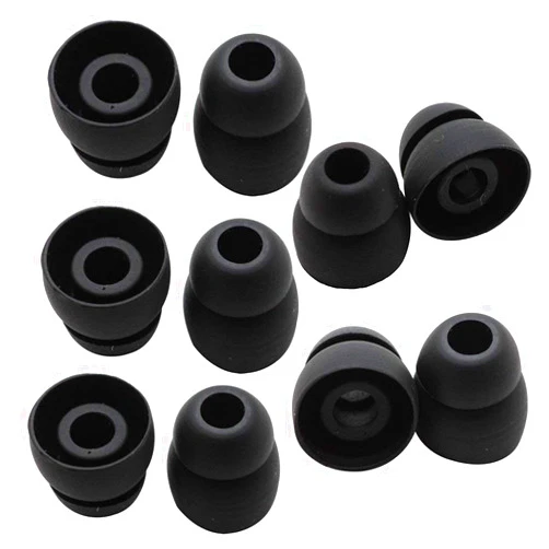 MEISO Toeasor Powerbeats 2 Replacement Earbuds Powerbeats3 Ear Buds Double Flange Silicone Ear Tips Compatible with Beat by Dr Dre Powerbeats 2 Powerbeats 3 in-Ear Earphones Earbuds (10pcs)