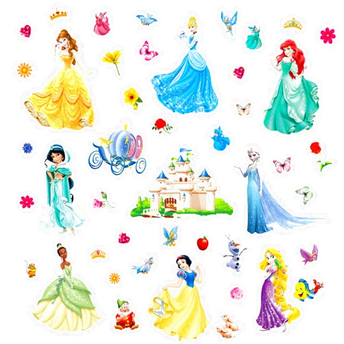 HeyAlpha Wall Stickers for Kids, Cartoon Character Stickers for Children Room, DIY Removable Stickers for Baby Kids Nursery Girls Bedroom Living Room Playroom Wall Decoration by HeyAlpha (Princess)