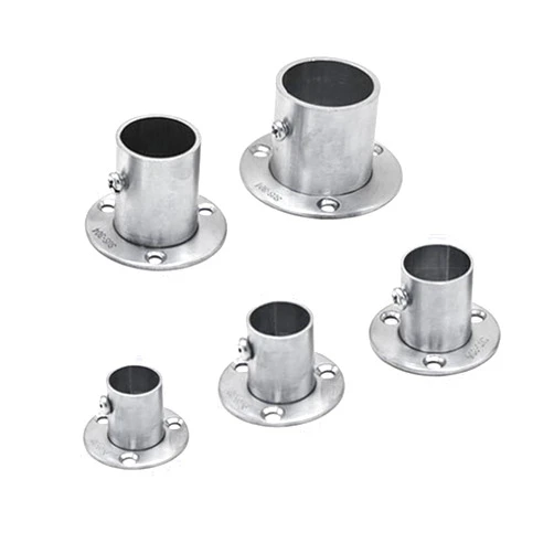 BMZLZH 2Pcs Stainless Steel Pole Socket Flange Rod Holder Wall Mount Pipe Bracket for Closet(25mm)
