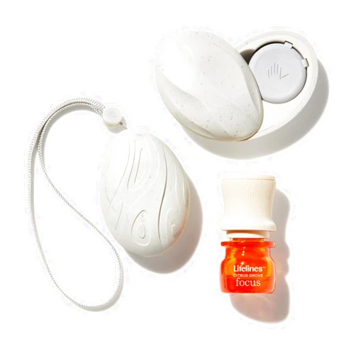 Lifelines Scent-Infused Tactile Grounding Stones 2-Pack & Essential Oil Set, Portable Essential Oil Diffusers with Individual 