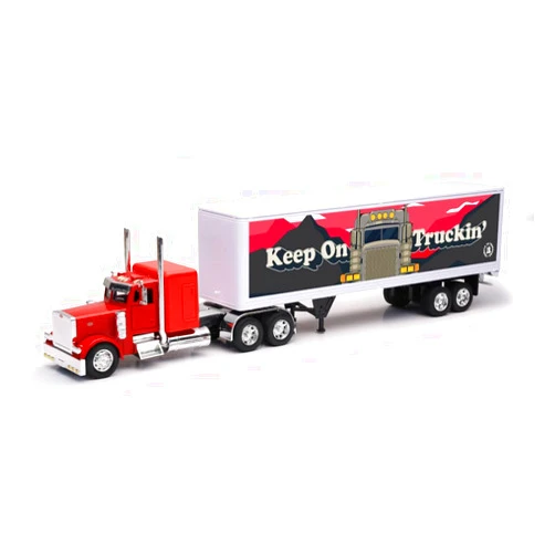 NewRay Toys Peterbilt Custom 379 with Dry Van Trailer Die Cast with Openable Door, 1:32 Scale, Kids, Gifts, Birthdays