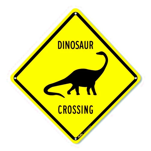 DKLECHUI PetKa Signs and Graphics - Dinosaur Crossing Aluminum Sign, 10