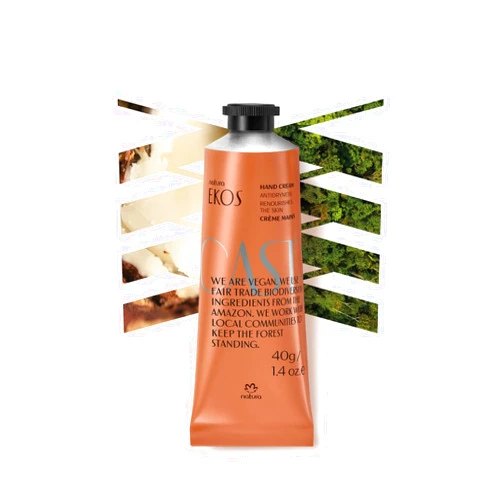 natura - Ekos Castanha (Brazil Nut) Hand Cream - Anti-Dryness Hand Balm - 24-Hour Deep Hydration Skin Moisturizer - Vegan Skin Care - Brazilian Beauty Secrets - Self Care & Body Care - 1.41oz (40g)
