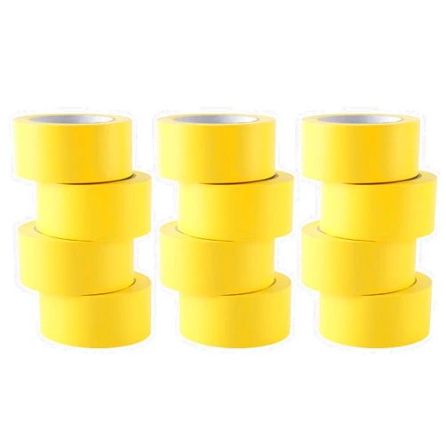 Lichamp 12 Rolls Vinyl Tape, Premium Safety Marking and Traffic Floor Marking Tape, Bundling, Social Distancing, 2 Inch x 36 Yards per Roll, 432 Total Yards, Yellow