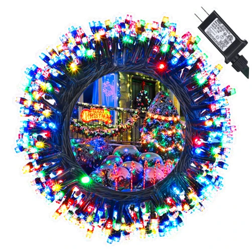 Jnaurb 114ft Christmas String Lights Outdoor, 300 LED Christmas Lights Connectable with Timer, 8 Modes Multicolor Christmas Tree Lights Fairy Twinkle Lights for Indoor Outdoor Xmas Decorations