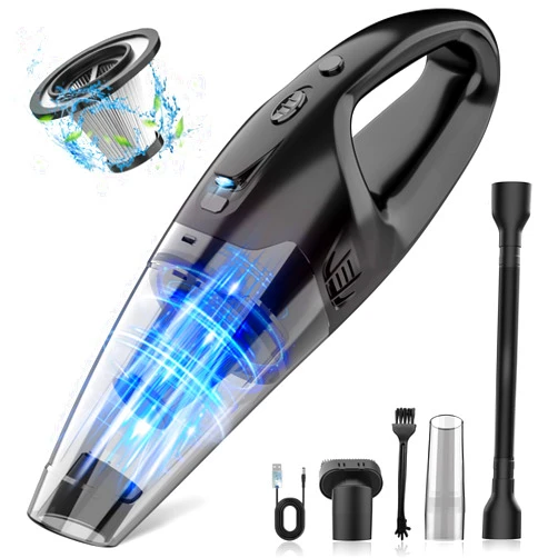 BSRCO Handheld Vacuum Cordless Rechargeable 3-in-1, Dust Busters Cordless Rechargeable with USB Charge, Car Vacuum with LED, HEPA Filter, 1.65LBs Lightweight Vacuum Cleaner for Dust, Pet Hair